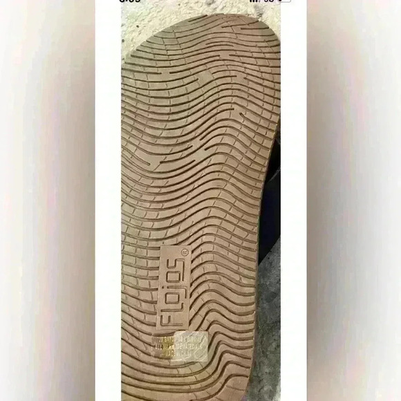 Flojos NWT Bayou Faux Leather Patch Logo Strap Black Sandals Men’s Size 8 New - Picture 5 of 5